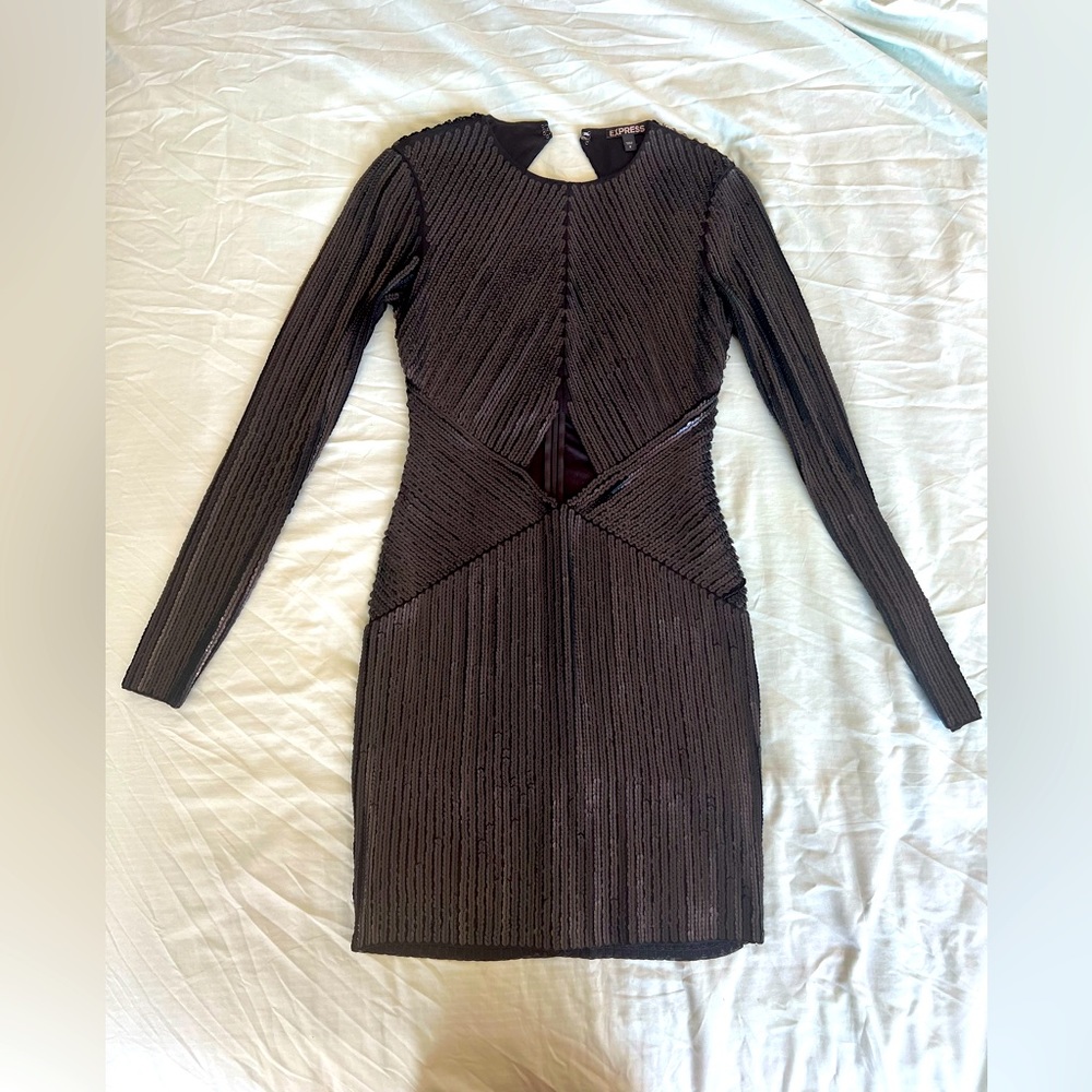 Black sequin dress for night out. Size 2.